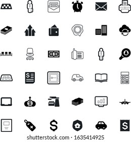 business vector icon set such as: sit, coupon, science, child, clock, rich, study, fly, government, certificate, affluent, electronic, desktop, architecture, template, alarm, cargo, safe, purse