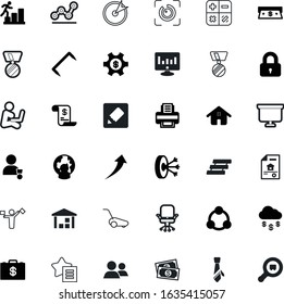 business vector icon set such as: idea, persons, statement, shipment, banknote, monitor, working, desk, necktie, organizer, writer, cloud, retina, printout, receipt, safety, summer, wish, clothing