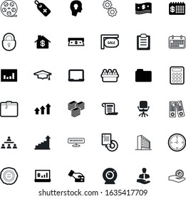business vector icon set such as: organizational, investing, approve, coupon, bulb, male, switch, calculator, ribbon, sport, food, lock, device, seminar, care, buttons, reserve, graduation, group
