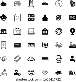 business vector icon set such as: environment, natural, tag, ambition, savings, stairway, computing, shaking, column, mathematics, lock, architectural, awning, arrows, next, catalog, clip, electronic