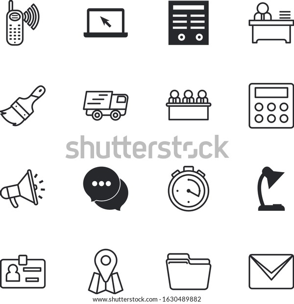 business vector icon set such as: name, frame,\
doc, board, template, pc, position, time, holding, calculate, loud,\
cartography, road, hand, attach, yellow, car, timer, tv, phone,\
financial, reminder