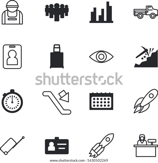 business vector icon set such as: reception, customer,\
quick, chronometer, economic, diagram, professional, tourists,\
desk, countdown, seo, red, car, training, engineering, look,\
search, empty, go