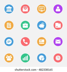Business vector icons flat 