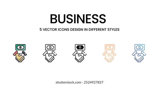 Iconos de vectores de negocios listos para usar ilustración de stock