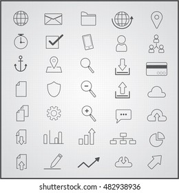 Business vector icons theme set