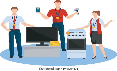 Business Vector illustration of  cartoon men and women 