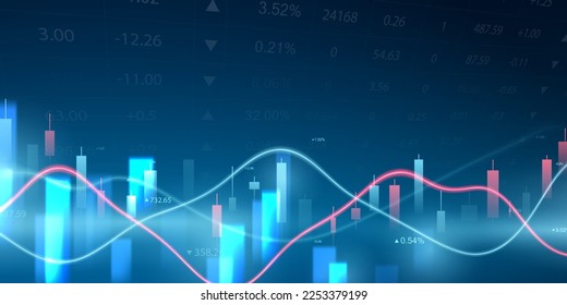 business vector illustration design Stock market charts or Forex trading charts for business and finance ideas.