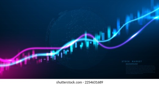 business vector illustration design Stock market charts or Forex trading charts for business and finance ideas.