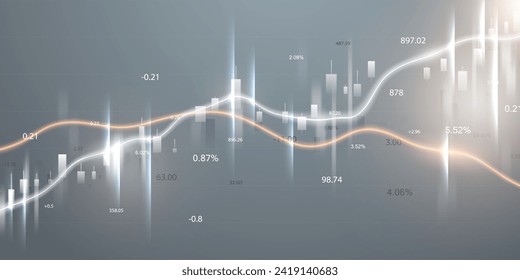 business vector illustration design Stock market charts or Forex trading charts for business and finance ideas.