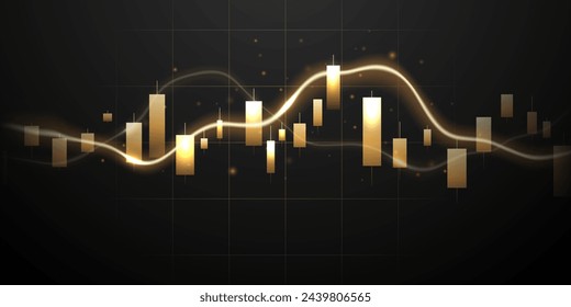 Diseño de ilustración vectorial de negocios Gráficos del mercado de valores o gráficos de comercio de Forex para ideas de negocios y finanzas.