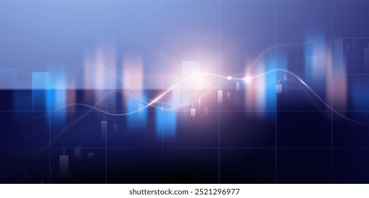 diseño de Ilustración vectorial de negocios Gráficos de mercado bursátiles o gráficos de operaciones de Forex para ideas de negocios y finanzas.