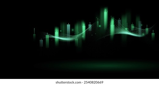 diseño de Ilustración vectorial de negocios Gráficos de mercado bursátiles o gráficos de operaciones de Forex para ideas de negocios y finanzas.