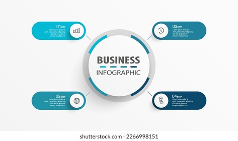 Business vector infographic design template with 4 options, steps or processes. Can be used for workflow layout, diagram, annual report, web design 