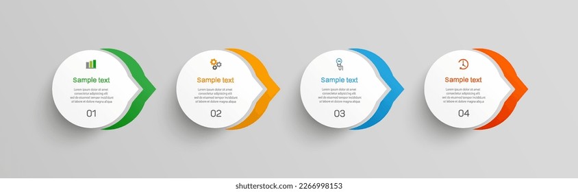 Business vector infographic design template with 4 options, steps or processes. Can be used for workflow layout, diagram, annual report, web design 