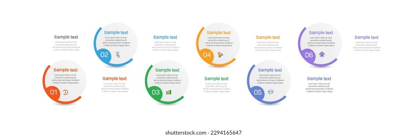 Business vector infographic design template with icons and 6 options or steps. Can be used for process diagram, presentations, workflow layout, banner, flow chart, info graph