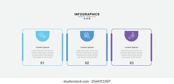 Business vector infographic design template with icons and 3 options or steps.