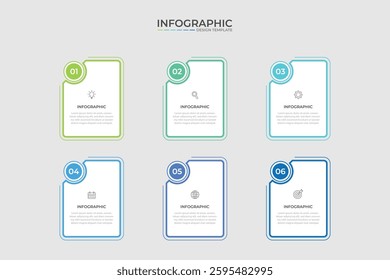Business vector infographic design template with icons and 6 options or steps. Can be used for process diagram, presentations, workflow layout, banner, flow chart, info graph