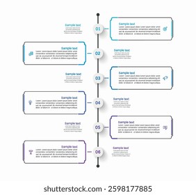Business vector infographic design template with icons and 6 options or steps