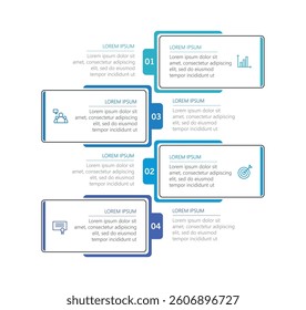 Business vector infographic design template with icons and 4 options or steps. Can be used for process diagram, presentations, workflow layout, banner, flow chart, info graph