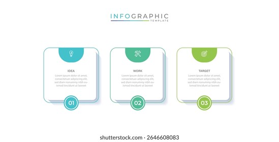 Business vector infographic design template with icons and 3 options or steps. Can be used for process diagram, presentations, workflow layout, flow chart, info graph