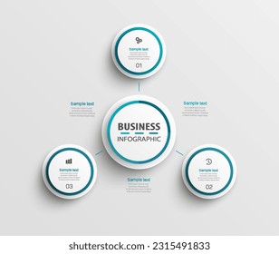 Business-Vektorgrafik-Vorlage mit 3 Optionen oder Schritten. Kann für Workflow-Layout, Diagramm, Jahresbericht, Webdesign verwendet werden