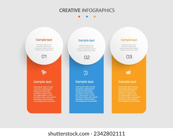Plantilla infográfica de vector de negocio con 3 opciones o pasos. Se puede utilizar para diseño de flujo de trabajo, diagrama, informe anual, diseño web