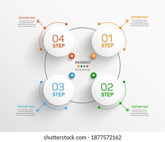 Business vector  infographic template with 4 steps.  Can be used for workflow layout, diagram, annual report, web design