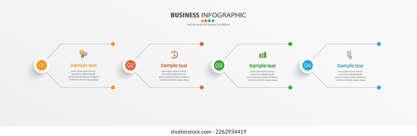 Business vector infographic template with 4 options or steps. Can be used for workflow layout, diagram, annual report, web design