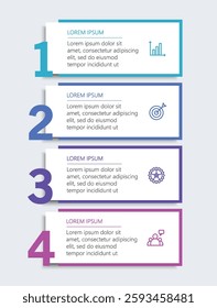 Business vector infographic template with 4 options or steps. Can be used for workflow layout, diagram, annual report, web design