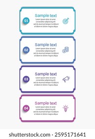 Business vector infographic template with 4 options or steps. Can be used for workflow layout, diagram, annual report, web design	