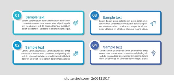 Business vector infographic template with 4 options or steps. Can be used for workflow layout, diagram, annual report, web design