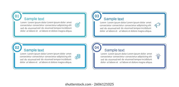 Business vector infographic template with 4 options or steps. Can be used for workflow layout, diagram, annual report, web design