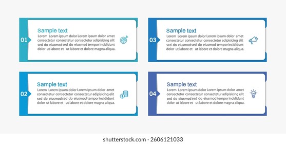 Business vector infographic template with 4 options or steps. Can be used for workflow layout, diagram, annual report, web design