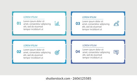 Business vector infographic template with 4 options or steps. Can be used for workflow layout, diagram, annual report, web design