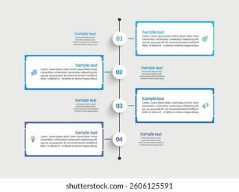 Business vector infographic template with 4 options or steps. Can be used for workflow layout, diagram, annual report, web design