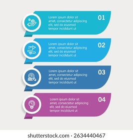 Plantilla de infografía de Vector de negocios con 4 opciones o pasos