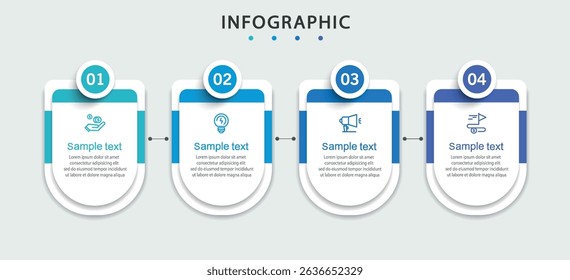 Business vector infographic template with 4 steps. Can be used for workflow layout, diagram, annual report, web design