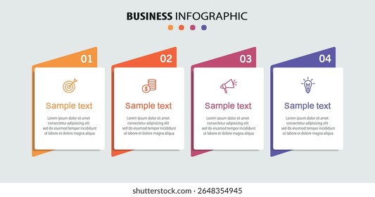  Business vector infographic template with 4 options or steps. Can be used for workflow layout, diagram, annual report, web design