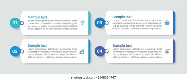  Business vector infographic template with 4 options or steps. Can be used for workflow layout, diagram, annual report, web design