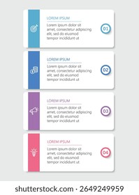 Business vector infographic template with 4 options or steps. Can be used for workflow layout, diagram, annual report, web design