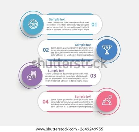 Business vector infographic template with 4 options or steps. Can be used for workflow layout, diagram, annual report, web design