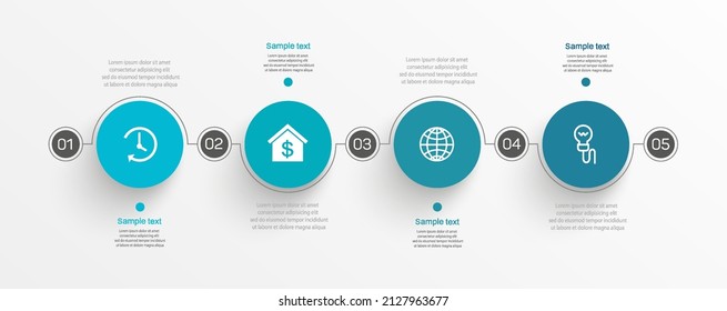 Business vector infographic template with 5 options or steps. Can be used for workflow layout, diagram, annual report, web design