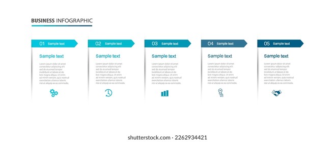 Business vector infographic template with 5 options or steps. Can be used for workflow layout, diagram, annual report, web design