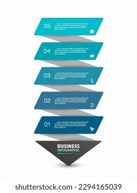 Business vector infographic template with 5 options or steps. Can be used for workflow layout, diagram, annual report, web design