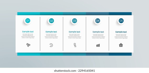 Business vector infographic template with 5 options or steps. Can be used for workflow layout, diagram, annual report, web design