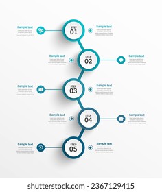 Business-Vektorgrafik-Vorlage mit 5 Optionen oder Schritten. Kann für Workflow-Layout, Diagramm, Jahresbericht, Webdesign verwendet werden