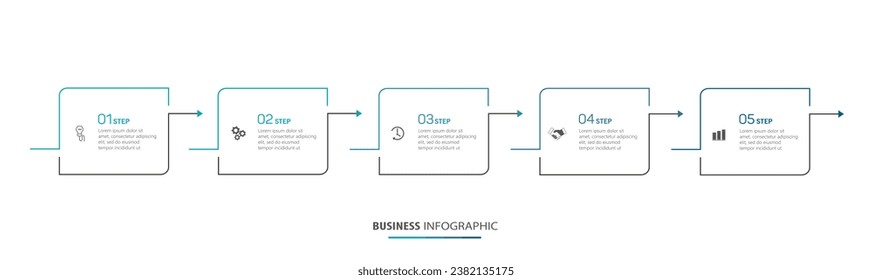 Business vector infographic template with 5 options or steps