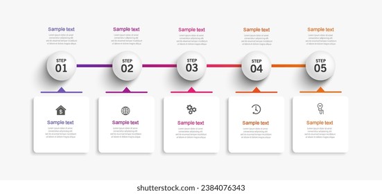 Business vector infographic template with 5 options or steps