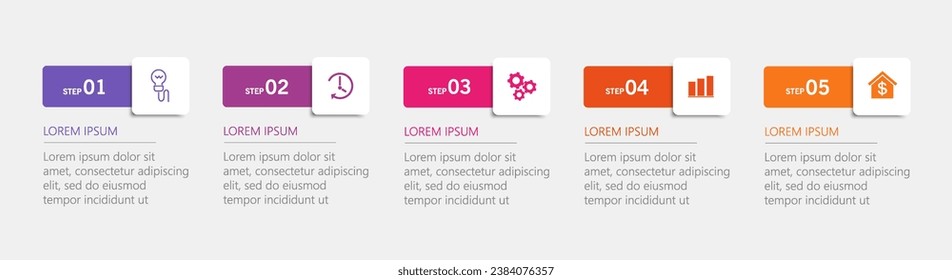 Business vector infographic template with 5 options or steps
