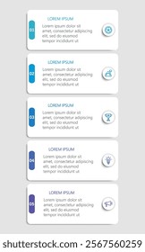 Business vector infographic template with 5 options or steps. Can be used for workflow layout, diagram, annual report, web design